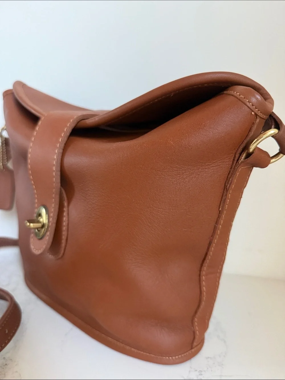 Vintage Coach Nottingham Brown Leather Binocular Crossbody Bag